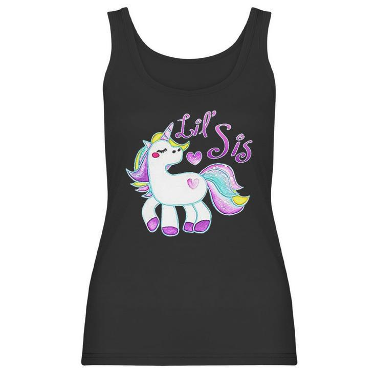 Lil Sis Unicorn Little Sister Infant Creeper Women Tank Top