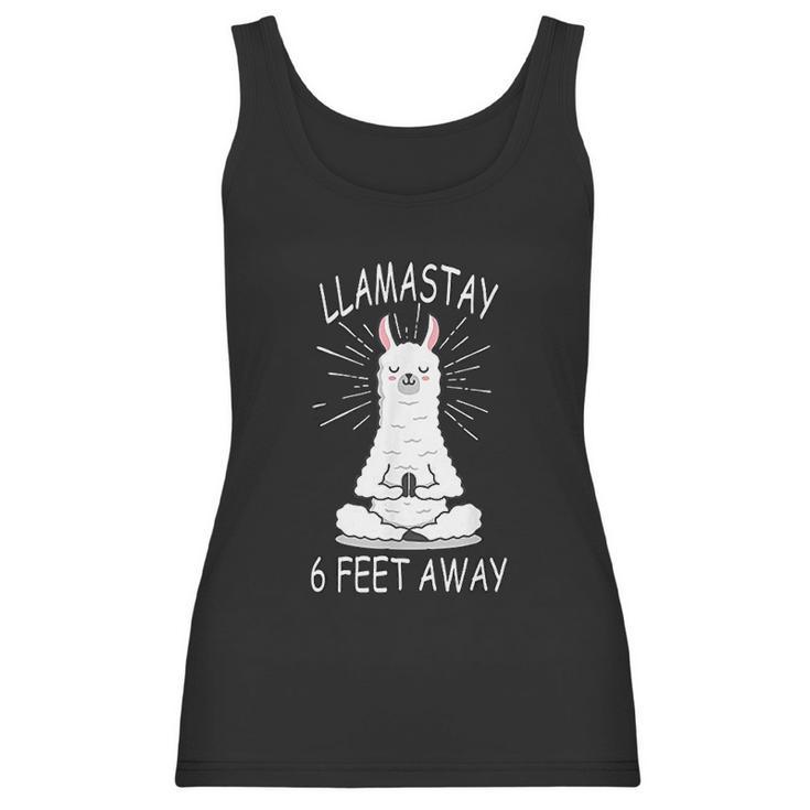 Llama Stay 6 Feet Away Funny Llama Social Distancing Women Tank Top