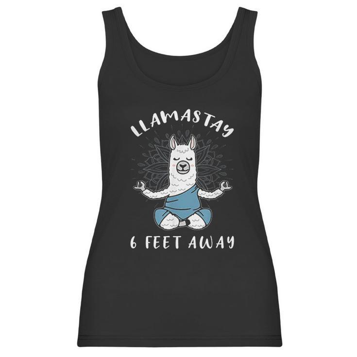 Llamastay 6 Feet Away Funny Llama Social Distancing Humour Women Tank Top