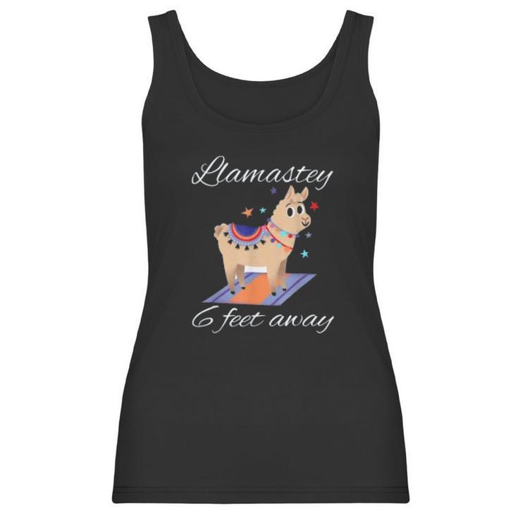 Llamastay 6 Feet Away Funny Llama Yoga Social Distancing Women Tank Top