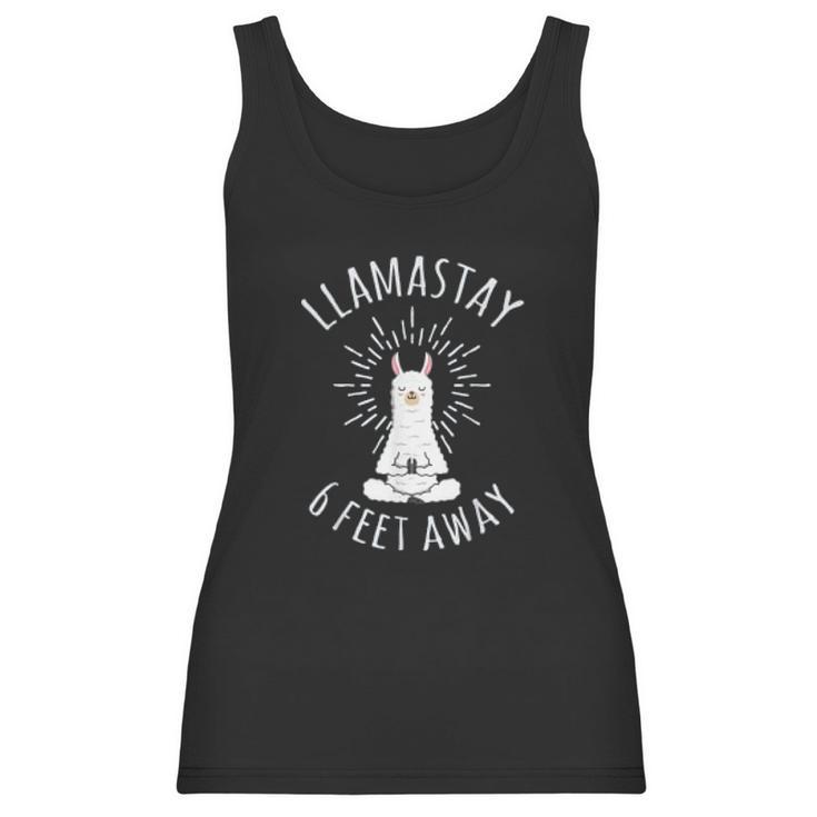 Llamastay 6 Feet Away Funny Social Distancing Women Tank Top