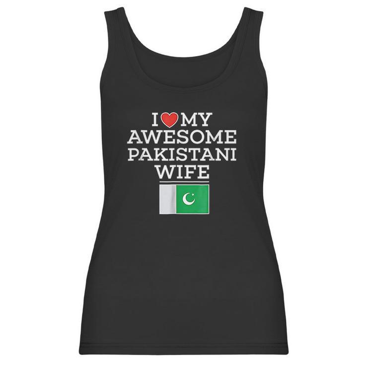 I Love My Awesome Pakistani Wife Flag Heart Women Tank Top