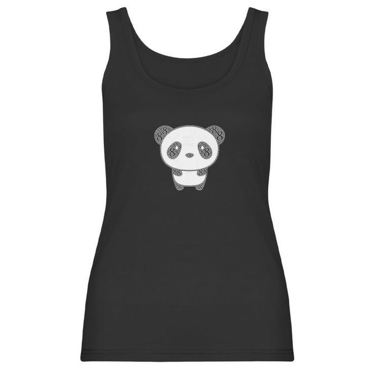 Lucky Number 8 Panda Bear Word Cloud Women Tank Top