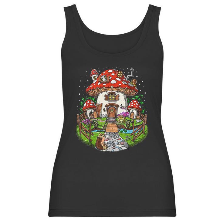 Magic Mushrooms House Forest Fungi Hippie Shrooms Fantasy Women Tank Top