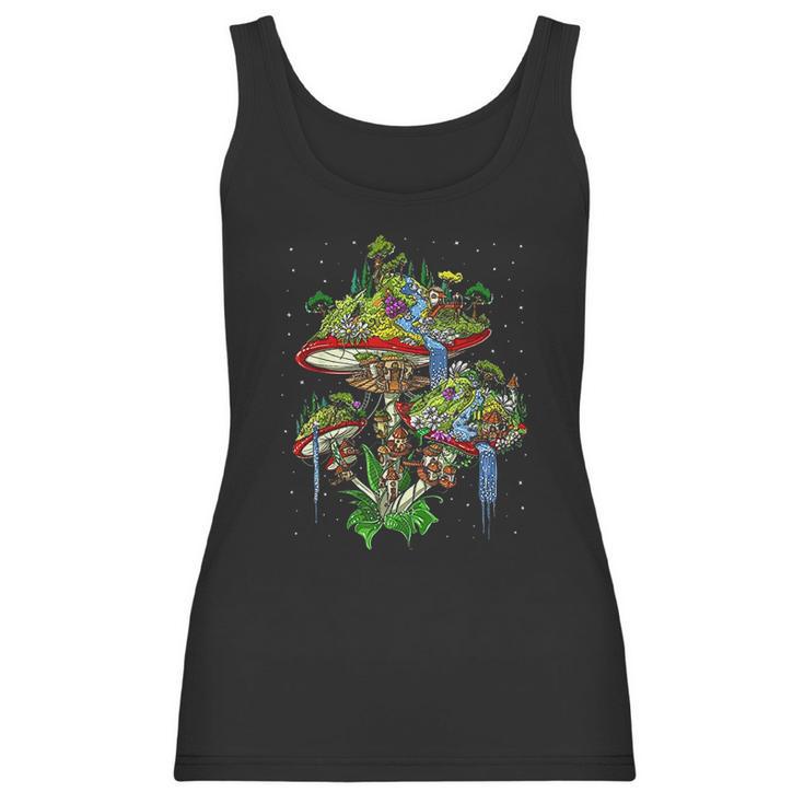 Magic Mushrooms Island Psychedelic Fungi Fantasy Hippie Women Tank Top