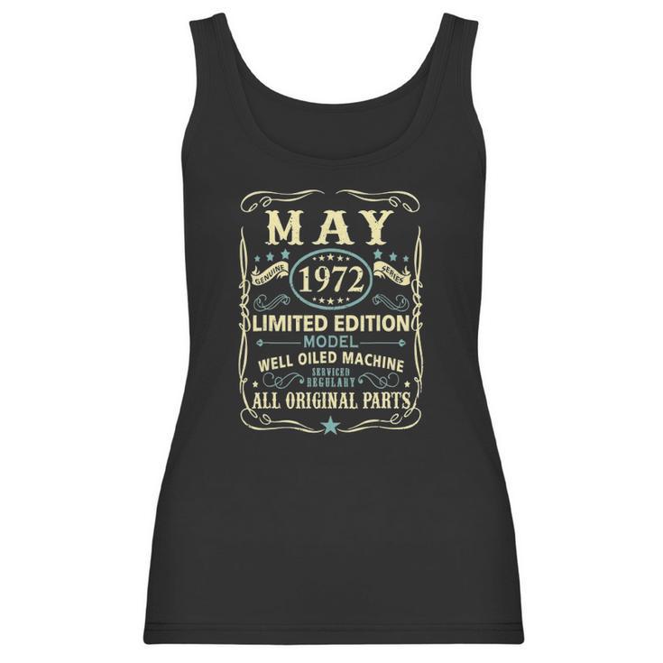 May 1972 49Th Birthday 49 Years Old Men Women Women Tank Top