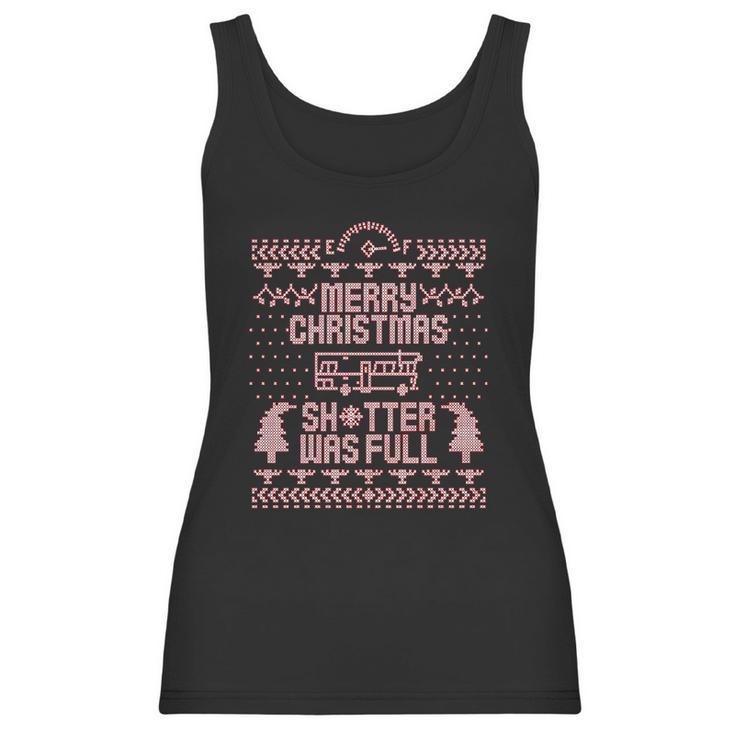 Merry Christmas Shitter Was Full Shitter  Funny Retro Classic Xmas Women Tank Top