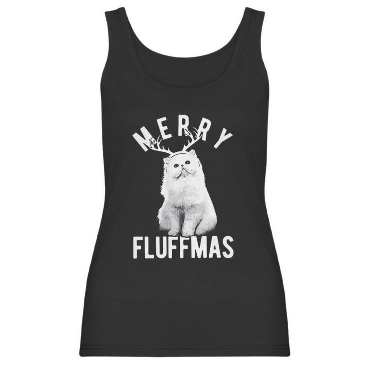 Merry Fluffmas Funny Christmas Cat Women Tank Top