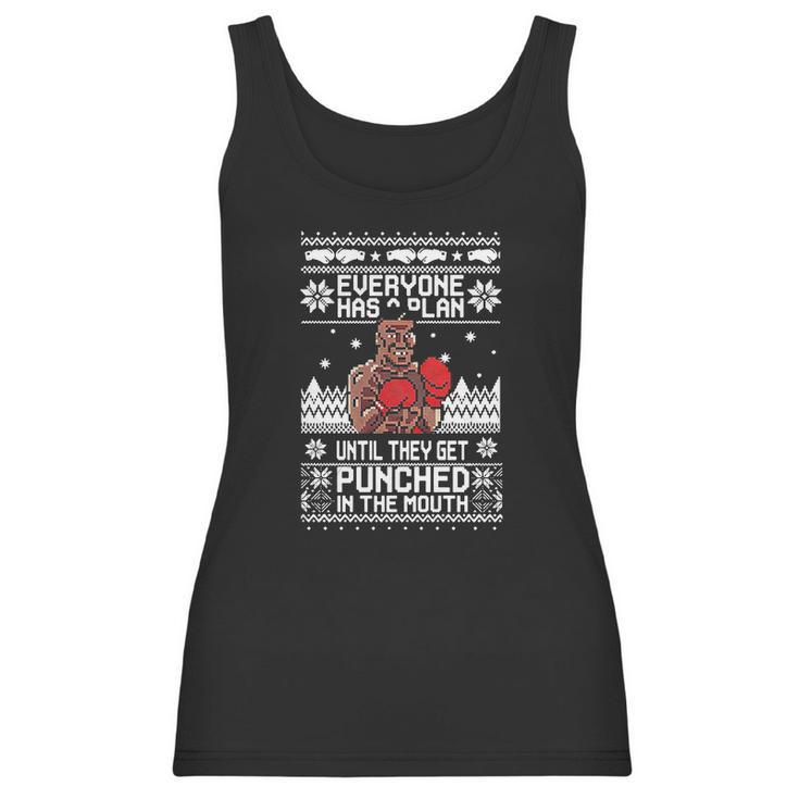 Mike Tyson Punch Everyone Has A Plan Until Ugly Christmas Women Tank Top