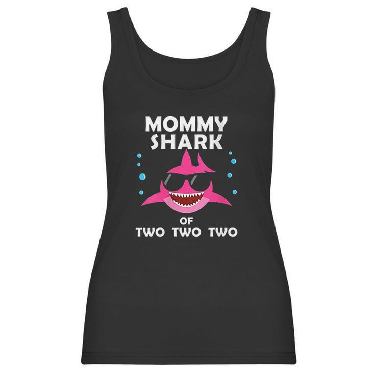 Mommy Shark Of Two Announcement Mothers Day Gift Women Tank Top