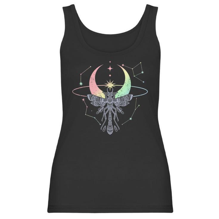 Moon Dragonfly Occult Vaporwave Anime Pagan Pastel Goth Women Tank Top