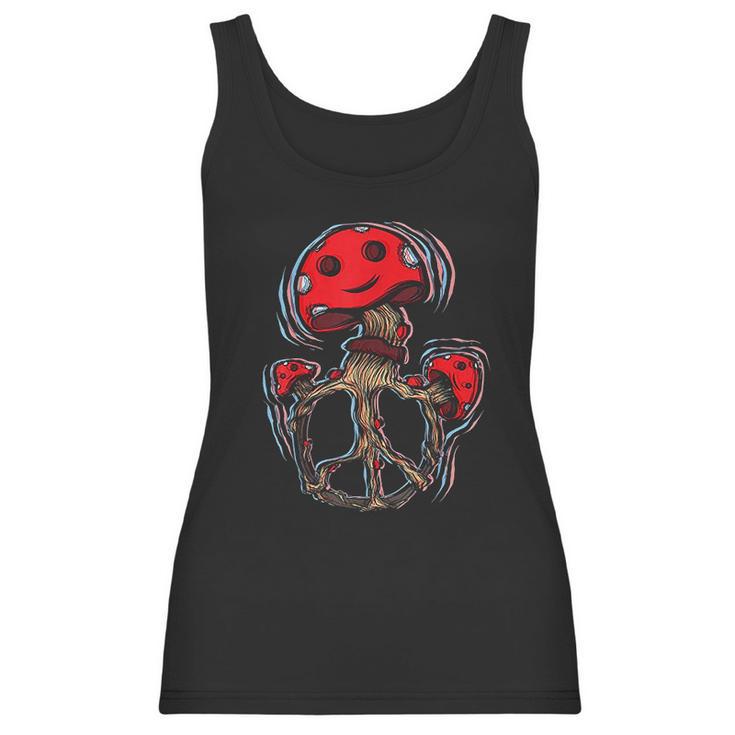 Mushrooms Peace Sign 70S Shrooms 60S Women Tank Top