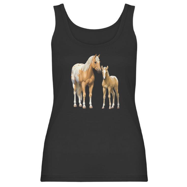 Palomino Appaloosa Horses Mare Cute Foal Women Tank Top