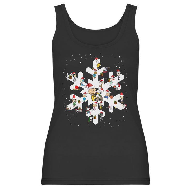 Peanuts Snowflakes Christmas Shirt Women Tank Top