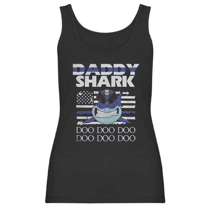 Police Daddy Shark Lovers Best Christmas Gifts For Dad Women Tank Top