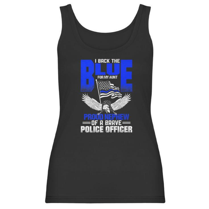 Police Flag Nephew Backs Blue For Police Aunt Women Tank Top