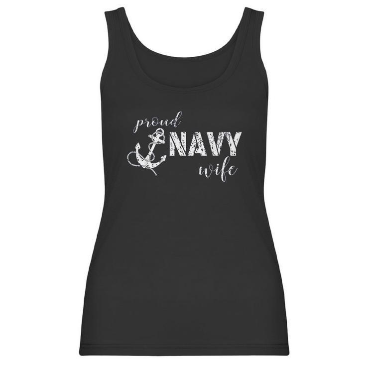 Proud Navy Wife Anchor For Navy Spouses Women Tank Top