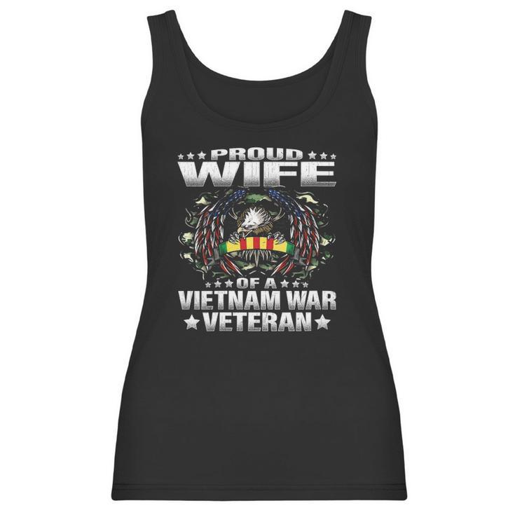 Womens Proud Wife Of A Vietnam War Veteran Military Vets Spouse Women Tank Top