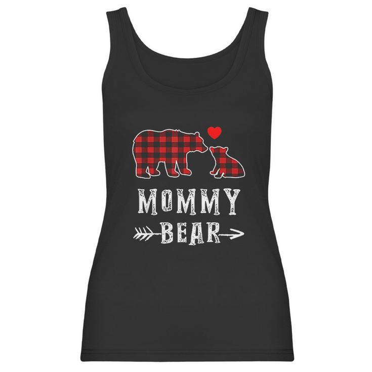 Red Plaid Mommy Bear One Cub Matching Buffalo Pajama Xmas Women Tank Top