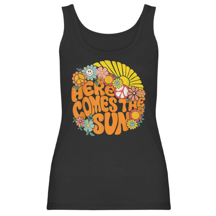 Retro Here Comes The Sun Floral Summer Family Vavation 2022 Women Tank Top