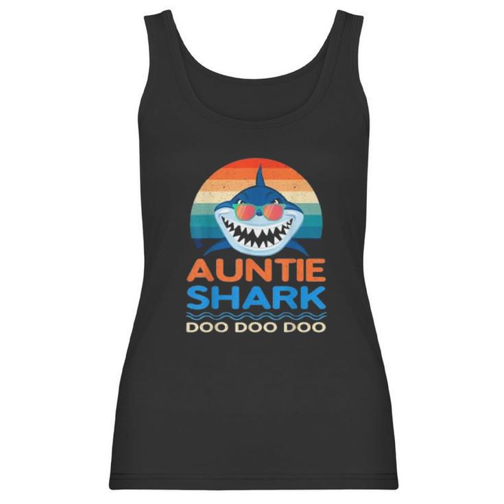 Retro Vintage Auntie Shark Baby Shark Women Tank Top