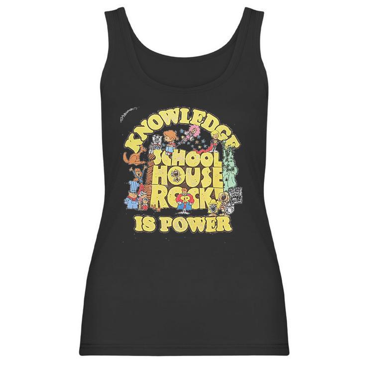 Ripple Junction Schoolhouse Rock Knowledge Is Power Logo Group Adult Women Tank Top