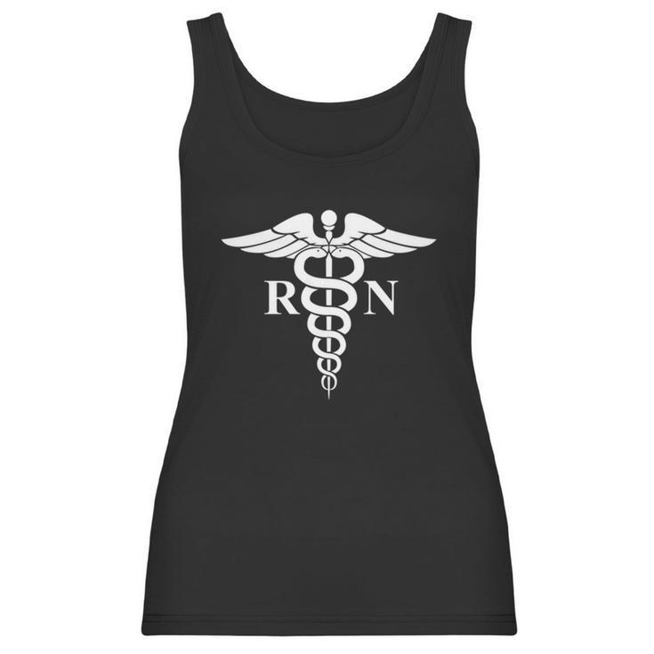 Rn Nurse Caduceus Medical Symbol Nursing Logo Gift Meaningful Gift Graphic Design Printed Casual Daily Basic Women Tank Top