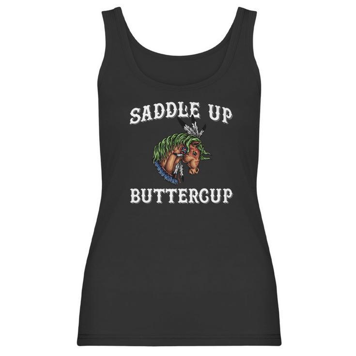 Saddle Up Buttercup Horse Lover Motivational Gif Women Tank Top