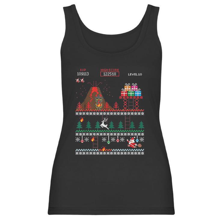 Santa Vs Krampus Pixel Art 8-Bit Christmas Women Tank Top