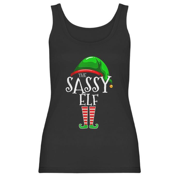 The Sassy Elf Family Matching Group Christmas Gift Funny Women Tank Top