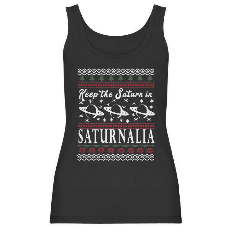 Saturnalia T Shirt Keep Saturn Ugly Christmas Sweater Znw Women Tank Top