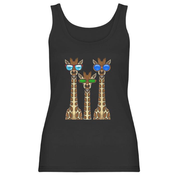 Smiling Giraffes Wearing Sunglasses Women Tank Top