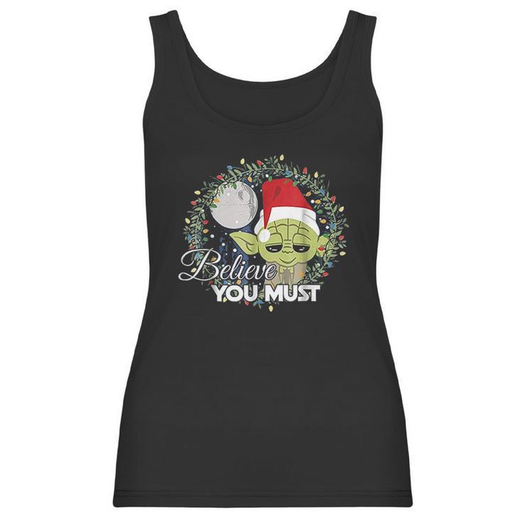 Star Wars Yoda Santa Believe You Must Christmas Reef Women Tank Top