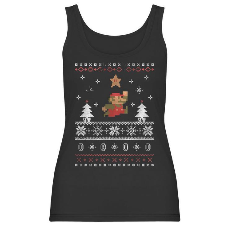 Super Mario Faux Christmas Gift Sweater Women Tank Top