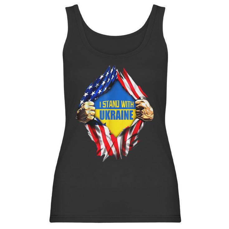 Support I Stand With Ukraine American Flag Ukrainian Flag  Men Women T-Shirt Graphic Print Casual Unisex Tee Women Tank Top