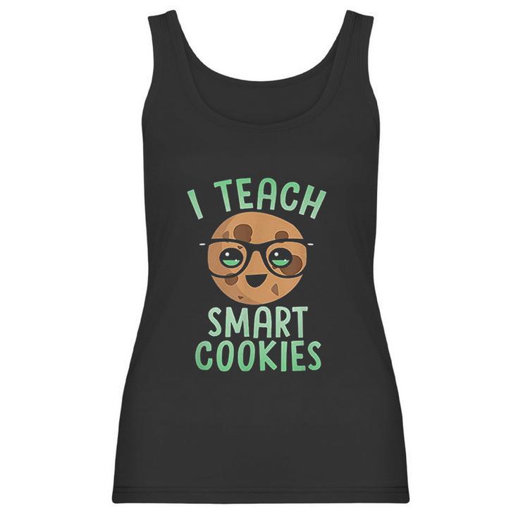 Teacher I Teach Smart Cookies Cute Emoji Glasses Women Tank Top