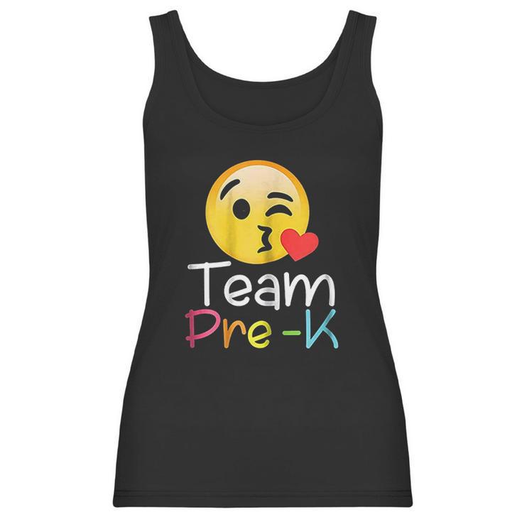 Team Prek Teacher Emoji Hearts Love Back To School Women Tank Top