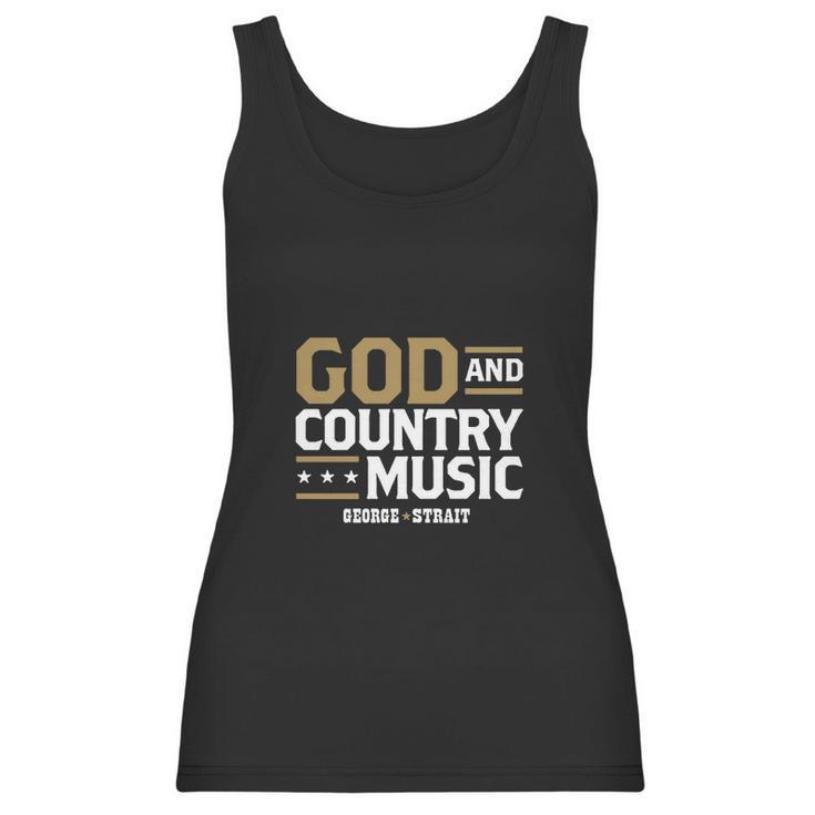 Teehappy God And Country Music George Strait Women Tank Top