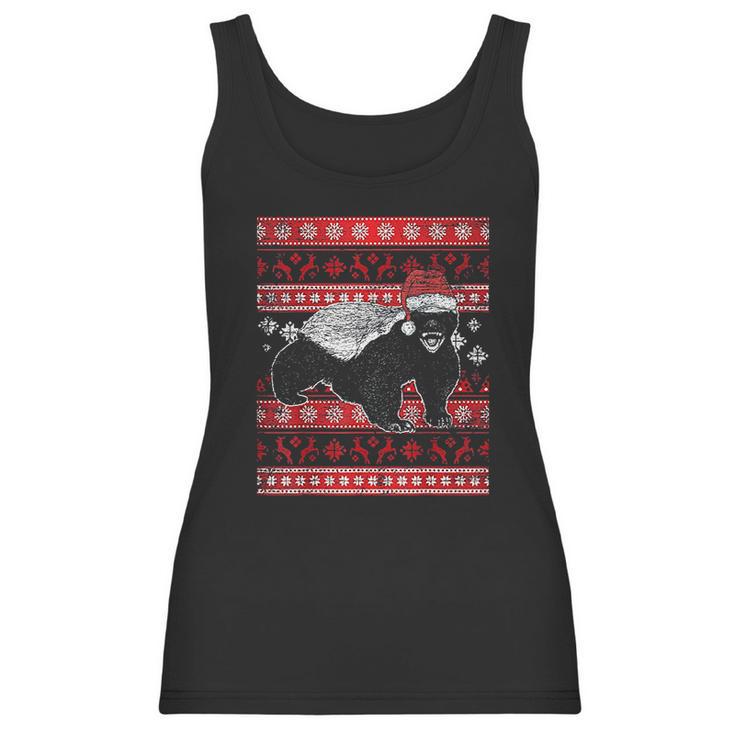 Ugly Christmas Honey Badger Women Tank Top