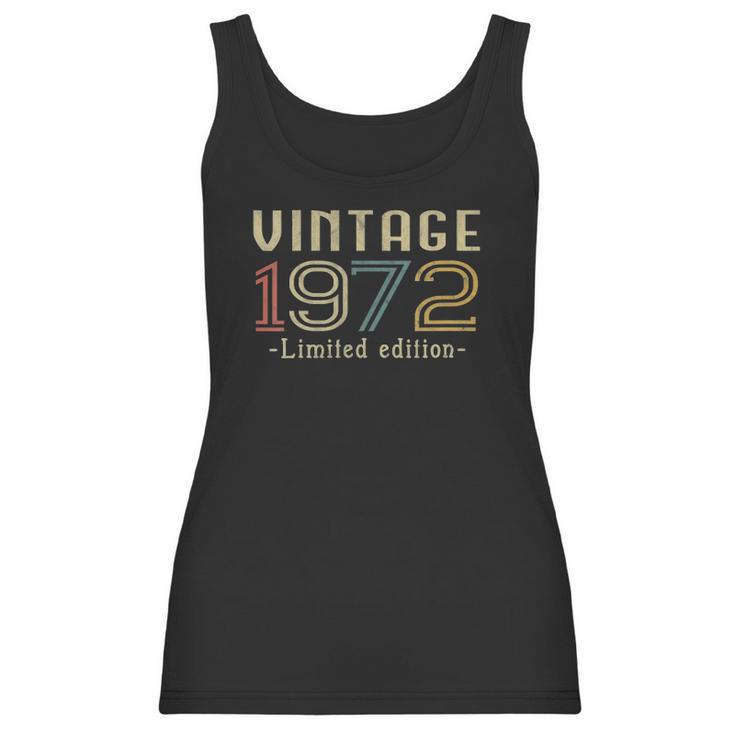 Womens Vintage 1972 50Th Birthday 50 Years Old Gift V-Neck Women Tank Top