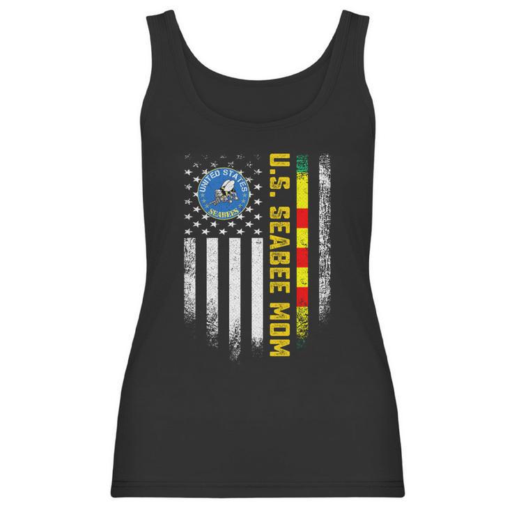 Vintage American Flag Proud Us Seabee Vietnam Veteran Mom Gift Graphic Design Printed Casual Daily Basic Women Tank Top