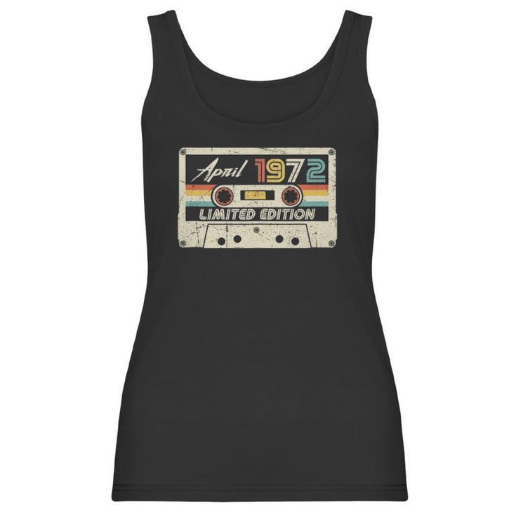 Vintage April 1972 50Th Birthday Retro Cassette Tape Women Tank Top