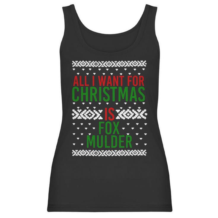 All I Want For Christmas Fox Mulder Fitted Scoop T Women Tank Top