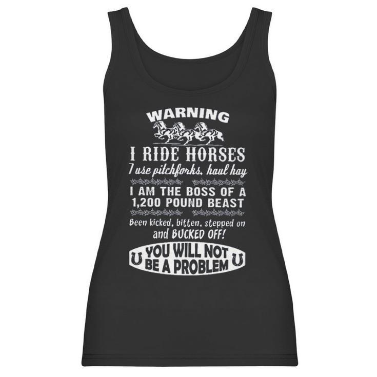 Warning I Ride Horses New Trend Women Tank Top