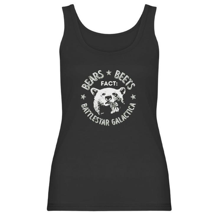 Wild Bobby Office | Fact Bears Beets Battlestar Quote Women Tank Top