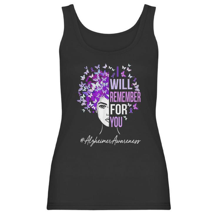 I Will Remember For You Alzheimer Awareness Womens Butterfly Women Tank Top