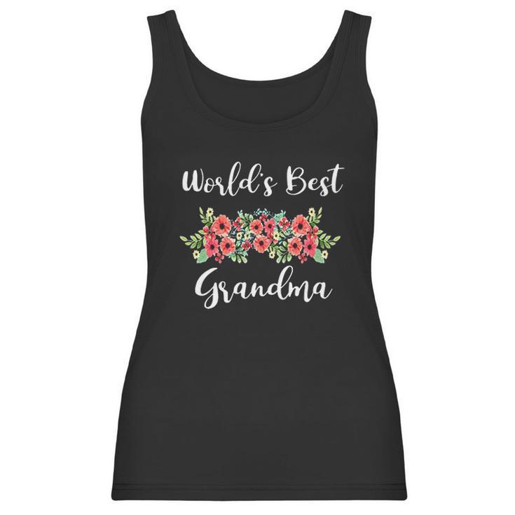 Worlds Best Grandma Flower Swag Grandma Gifts Women Tank Top