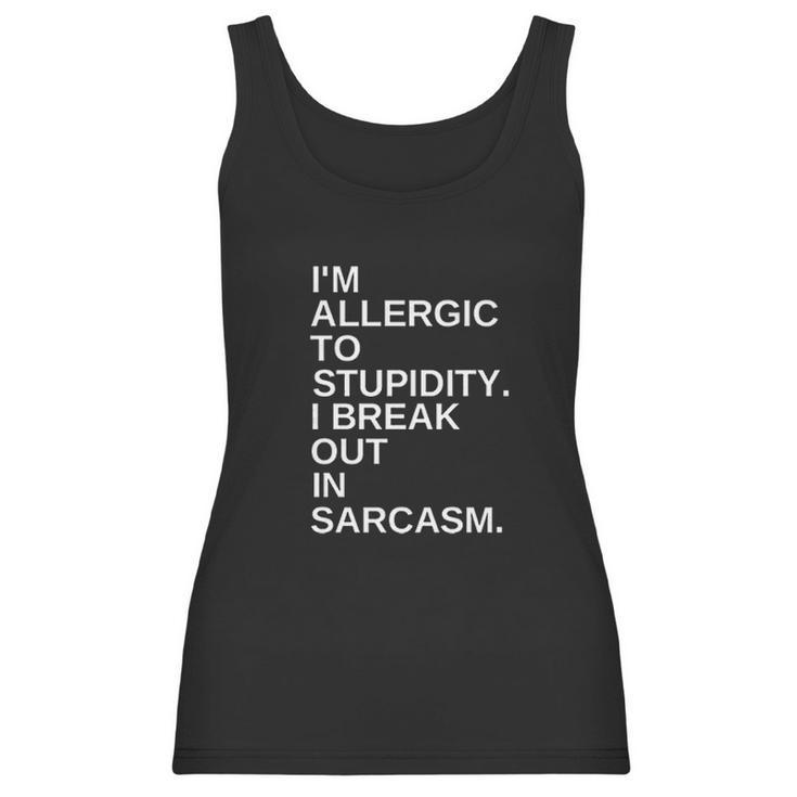 Yitan Women Graphic Im Allergic To Stupidity Funny Women Tank Top