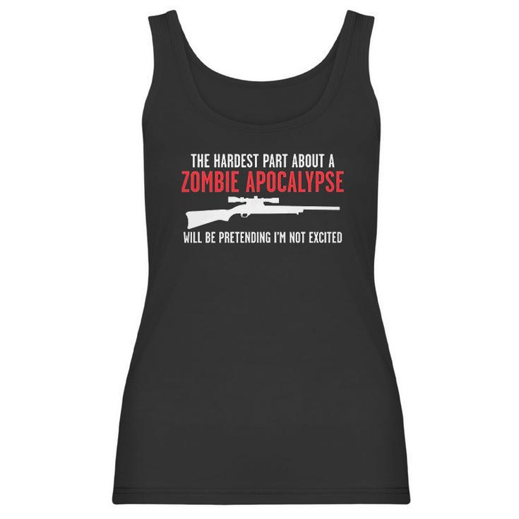 Zombie Apocalypse Hunting Humor Graphic Novelty Sarcastic Funny Women Tank Top