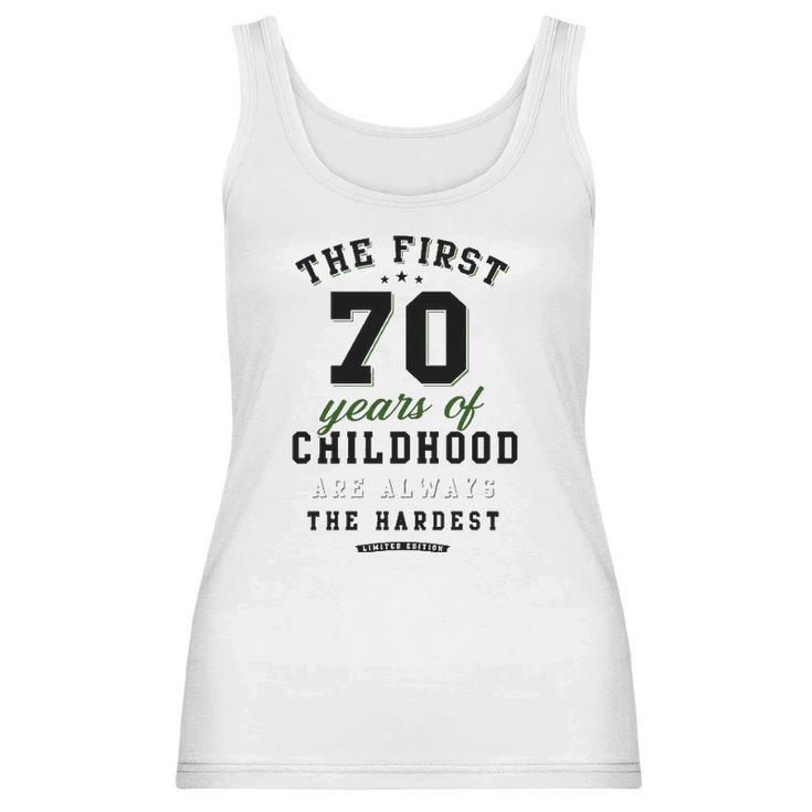 70Th Birthday Funny Gift Life Begins At Age 70 Years Old Women Tank Top